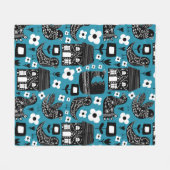 Socando Floral Birds Fleece Deken (Voorkant (Horizontaal))