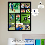 Soccer 11 Photo Collage Poster personnalisé<br><div class="desc">Créez un montage photo personnalisé de football en utilisant ce modèle de collage photo facile à télécharger avec 11 images de différentes formes et tailles avec le nom du joueur, le numéro et le nom de l'équipe ou du club par rapport à votre choix de couleur arrière - plan (en...</div>