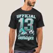Soccer 13 Year Old Birthday Boy Thirteen Teenager T-shirt (Voorkant)