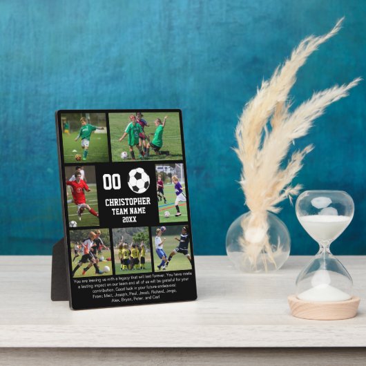 Soccer 7 photo collage team name fotoplaat (Zijkant)