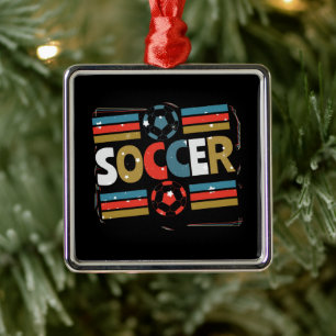 Soccer Abstract Word Art - minimalistisch Metalen Ornament