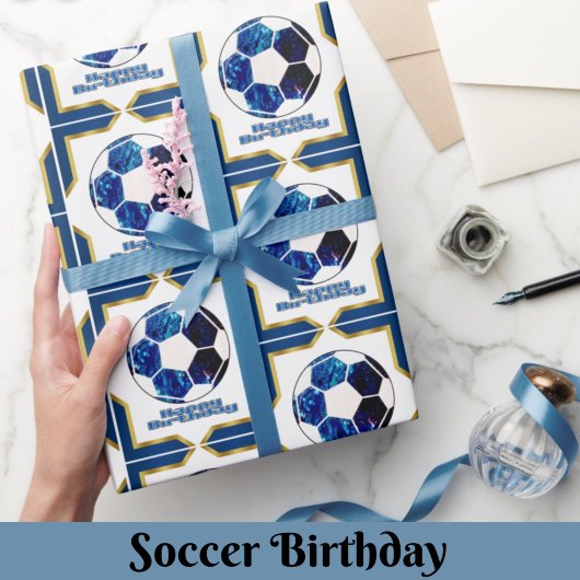 Soccer Anniversaire Cadeau Papier à envelopper