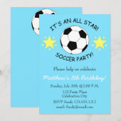 Soccer Anniversaire Fête des enfants invitation pe (Devant / Derrière)