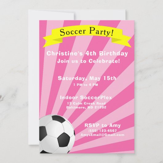 Soccer Anniversaire Fête Invitation (Devant)