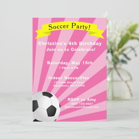 Soccer Anniversaire Fête Invitation (Debout devant)