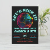Soccer Anniversaire Invitation Carte Minimaliste (Debout devant)