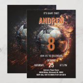 Soccer Anniversaire Invitation Carte Minimaliste (Devant / Derrière)