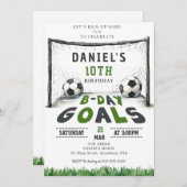 Soccer Anniversaire Invitation Sport Invitation B  (Devant / Derrière)