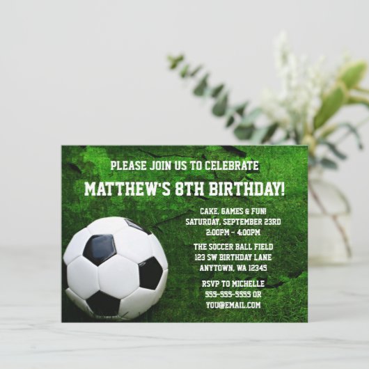 Soccer Anniversaire Invitations (Debout devant)