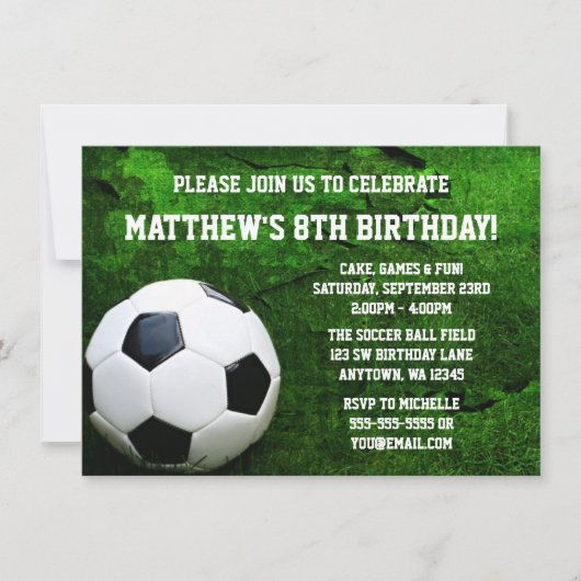 Soccer Anniversaire Invitations (Devant)