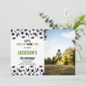 Soccer Anniversaire Invitations avec photo (Debout devant)