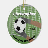 Soccer Athlete Keramisch Ornament (Links)