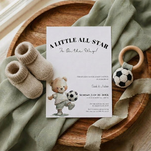 Soccer Baby Shower Invitation A Little All-Star Kaart