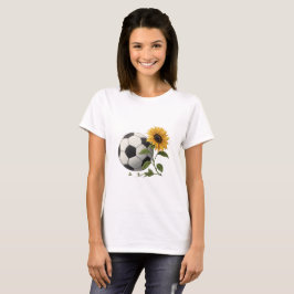 Soccer ball and sunflower t-shirt