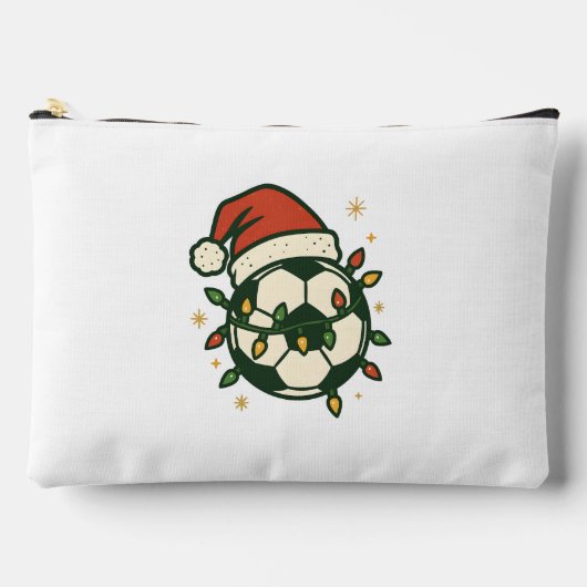 Soccer Ball Christmas Lights Santa Hat Funny  Etui (Voorkant)