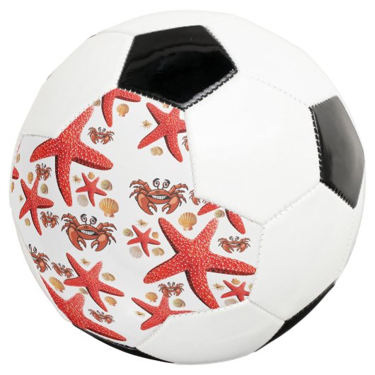 Soccer Ball Crab Stars Beach Fun Voetbal (Drie kwart)