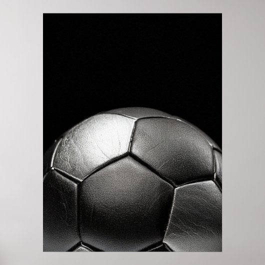 Soccer Ball Dark Dramatic Close Up Poster (Voorkant)