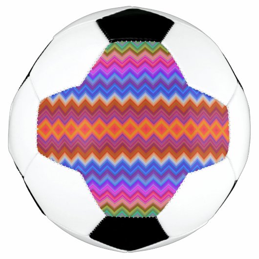 Soccer ball design with a colorful zigzag pattern (Devant)