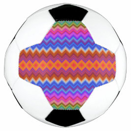 Soccer ball design with a colorful zigzag pattern voetbal