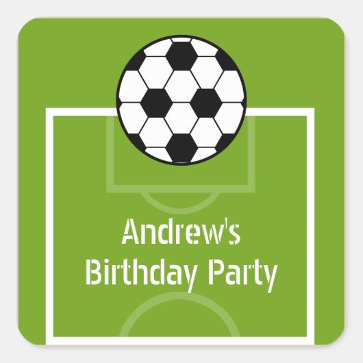 Soccer Ball & Field Birthday Party Stickers (Voorkant)