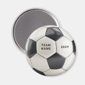 Soccer Ball Magnet | Personalized Team Name Year Magneet (Voorkant / Achterkant)