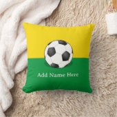 Soccer Ball on Yellow and Green Background Kussen (Deken)