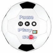 Soccer Ball Play Pause Stop Voetbal (Voorkant)