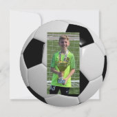 Soccer Ball Round Bar Mitzvah Photo Invitation (Dos)