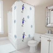 Soccer Ball / Soccer Player Design Douche rideau (En situation)