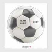 Soccer Ball Vinyl Sticker | Personalized Team Name (Feuille)
