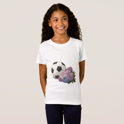 Soccer Ball with Hydrangea T-shirt (Voorkant volledig)