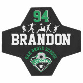 Soccer - Balle de football vert, noir et blanc (Plat)