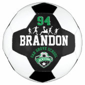 Soccer - Balle de football vert, noir et blanc (Devant)