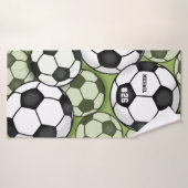 Soccer Balls Motif Enfants garçons Nom Jersey Numé (Serviette de bain)