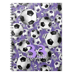 Soccer Ballz, paars gepersonaliseerd voetbal voor Notitieboek