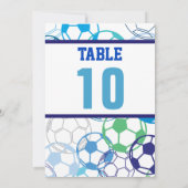 SOCCER Bar Barre Mitzvah Numéro de table Carte de (Dos)
