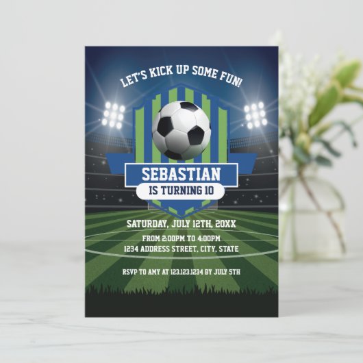 Soccer Birthday Invitation Kaart (Staand voorkant)