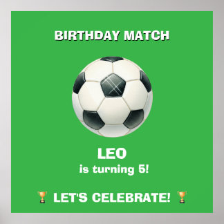 Soccer Birthday Match Poster - Editable Party Sign