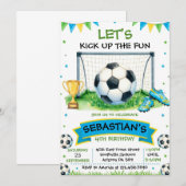 Soccer Birthday Party Invitation Kaart (Voorkant / Achterkant)