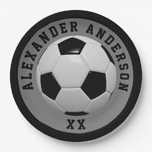 Soccer Black Name en Jersey Personalize Papieren Bordje
