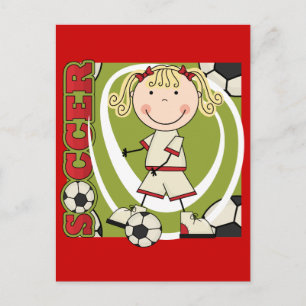 SOCCER - Blond Girl T-shirts en cadeautjes Briefkaart