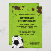 Soccer Boue Anniversaire Invitations (Devant / Derrière)