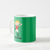 Soccer Boy 1 Rood en Wit Koffiemok (Voorkant links)