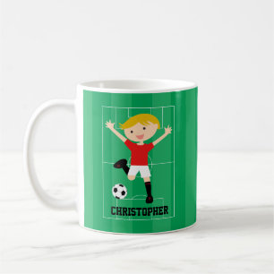  Soccer Boy 1 Rood en Wit Koffiemok