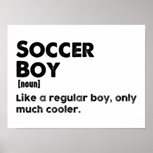 Soccer Boy Funny Dictionary Definitie Voetbal Jong Poster