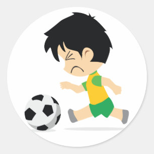 Soccer Boy Ronde Sticker