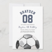 Soccer Boy Sports Birthday Invitation (Devant)
