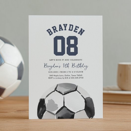 Soccer Boy Sports Birthday Invitation