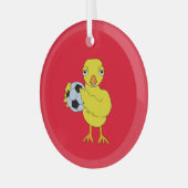 Soccer Chick Ceramic Ornament (Voorkant links)