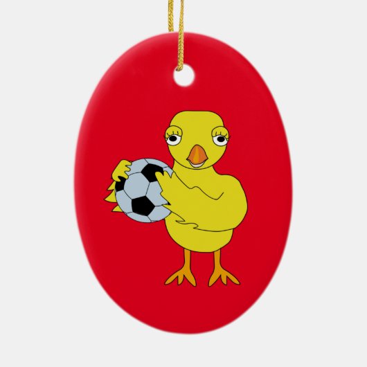 Soccer Chick Ceramic Ornament (Achterkant)
